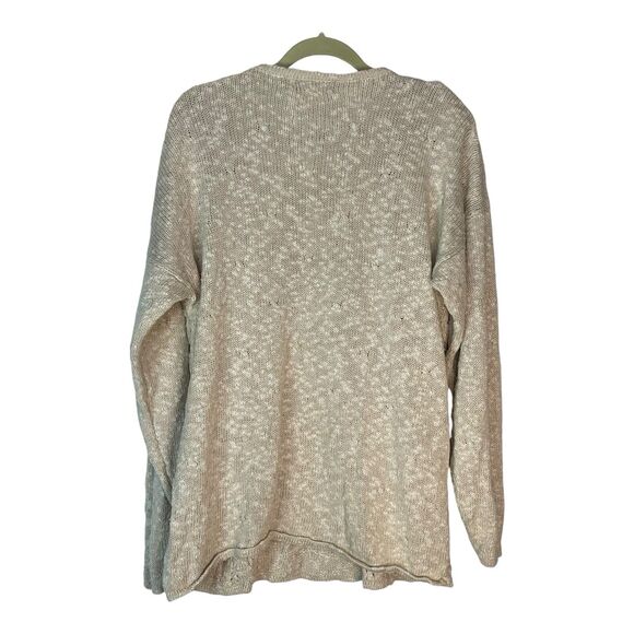Casual Corner Vintage M Sweater Cream Open Knit Floral Crochet 80s/90s Retro - Picture 3 of 11